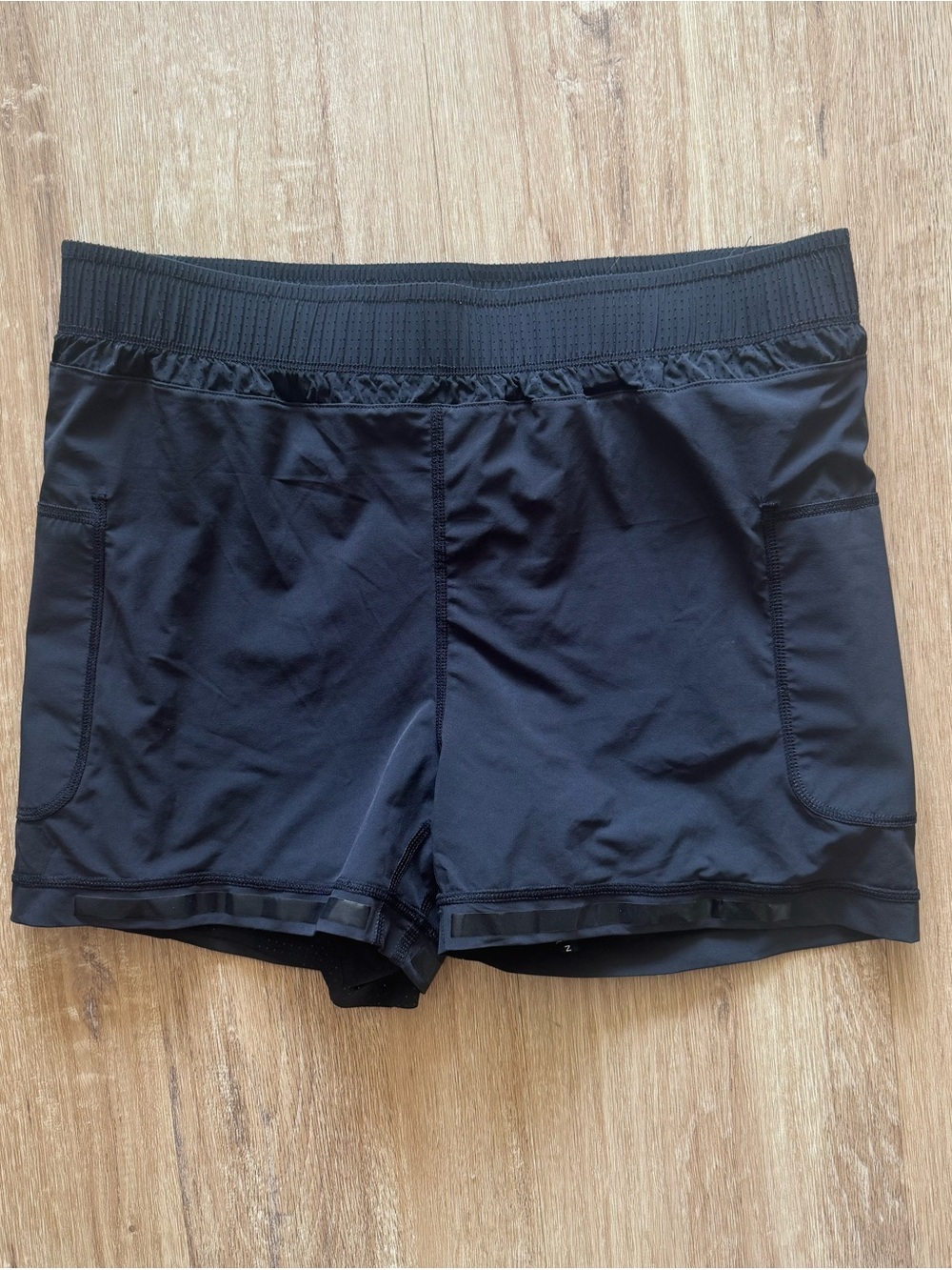 Women's Black Athletic Running Shorts with Lined Inner Brief - Picture 5 of 5